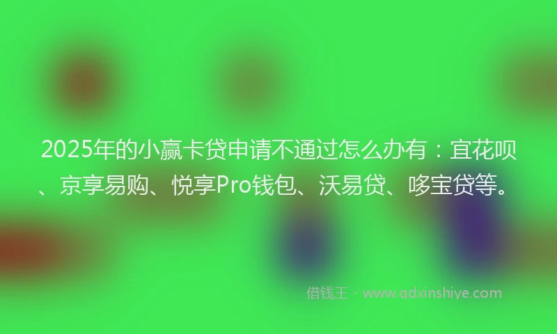 2025年的小赢卡贷申请不通过怎么办有：宜花呗、京享易购、悦享Pro钱包、沃易贷、哆宝贷等。