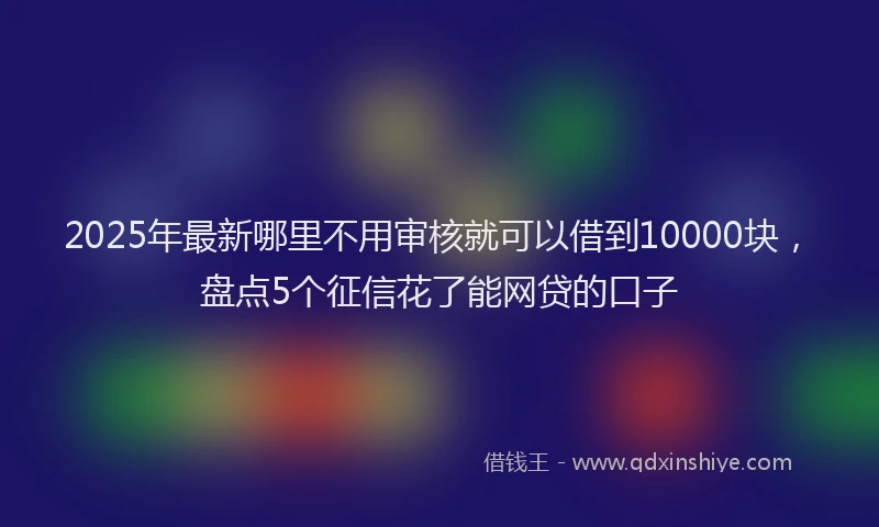 2025年最新哪里不用审核就可以借到10000块，盘点5个征信花了能网贷的口子