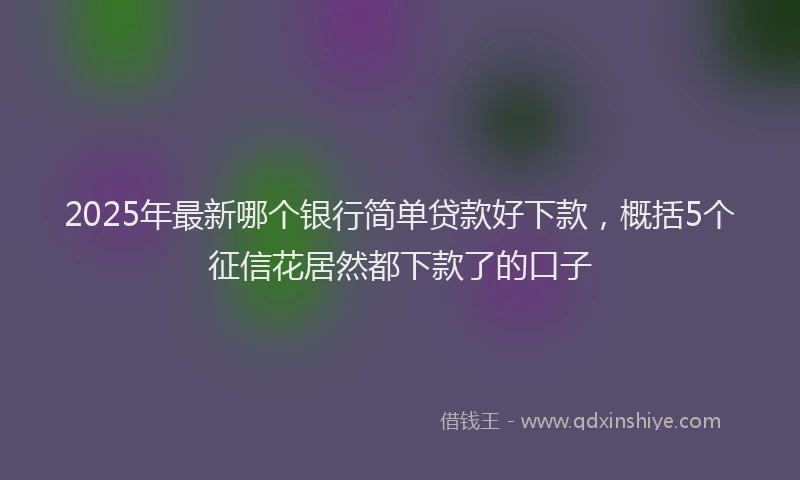 2025年最新哪个银行简单贷款好下款，概括5个征信花居然都下款了的口子