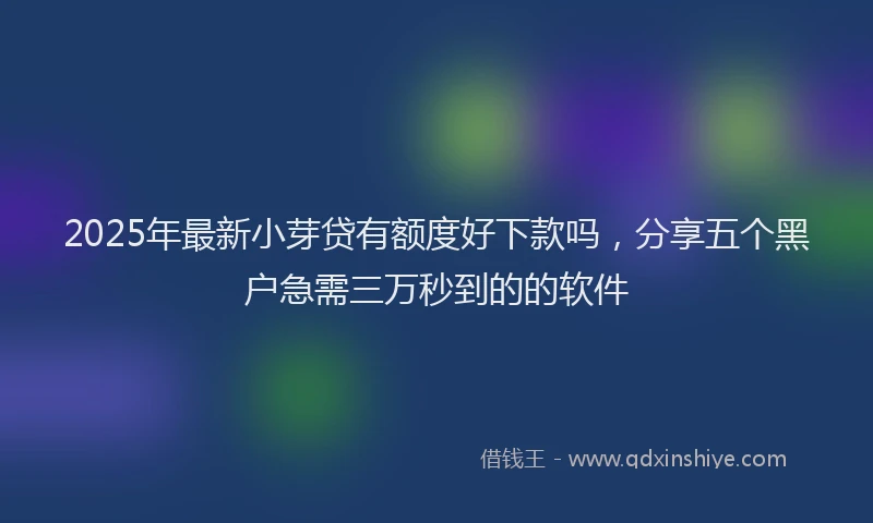 2025年最新小芽贷有额度好下款吗，分享五个黑户急需三万秒到的的软件