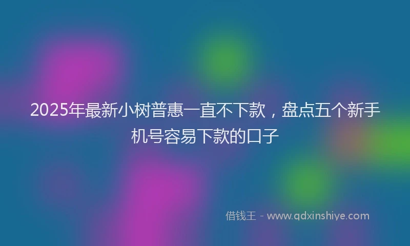 2025年最新小树普惠一直不下款，盘点五个新手机号容易下款的口子
