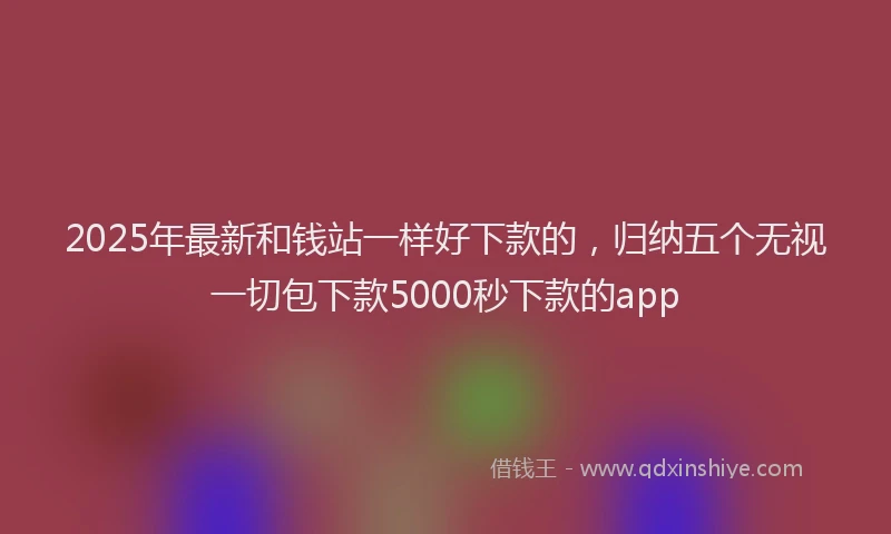 2025年最新和钱站一样好下款的，归纳五个无视一切包下款5000秒下款的app