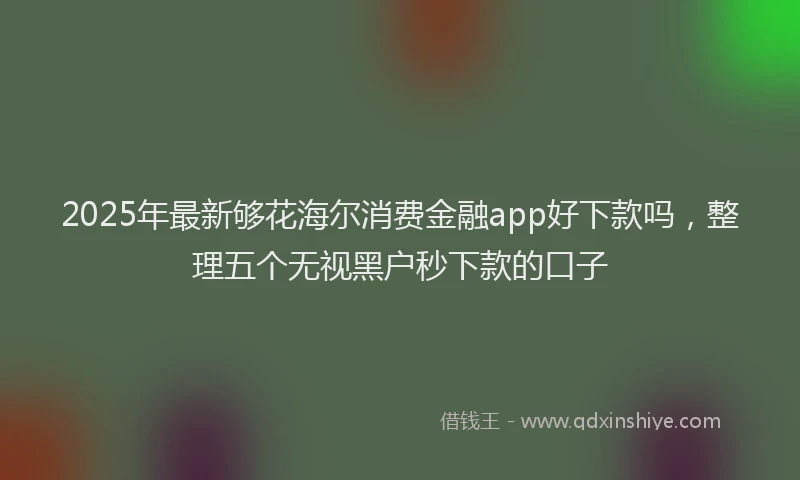 2025年最新够花海尔消费金融app好下款吗，整理五个无视黑户秒下款的口子