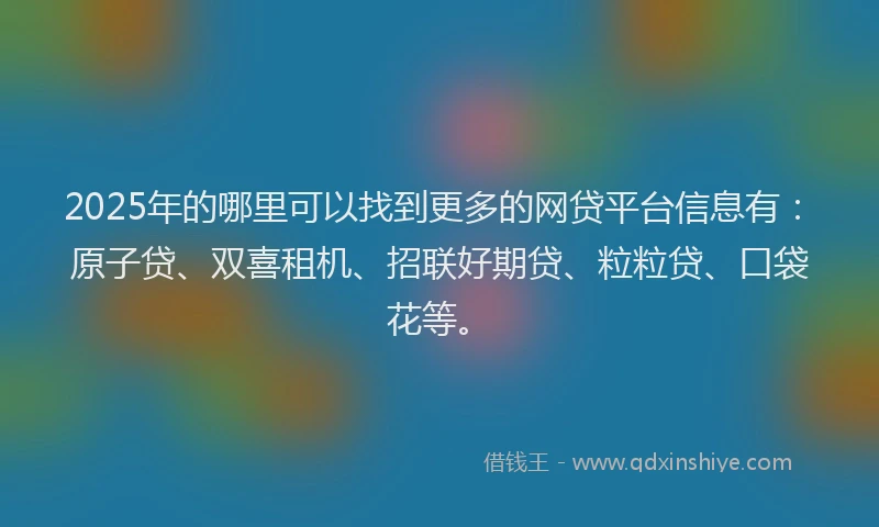 2025年的哪里可以找到更多的网贷平台信息有：原子贷、双喜租机、招联好期贷、粒粒贷、口袋花等。