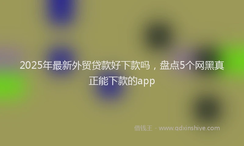 2025年最新外贸贷款好下款吗，盘点5个网黑真正能下款的app