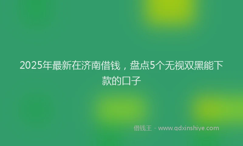 2025年最新在济南借钱，盘点5个无视双黑能下款的口子
