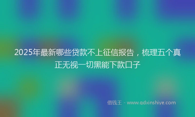 2025年最新哪些贷款不上征信报告，梳理五个真正无视一切黑能下款口子