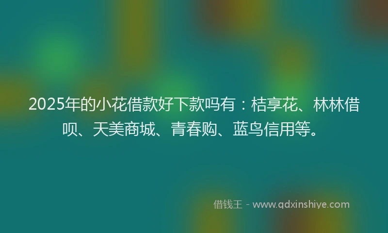 2025年的小花借款好下款吗有：桔享花、林林借呗、天美商城、青春购、蓝鸟信用等。