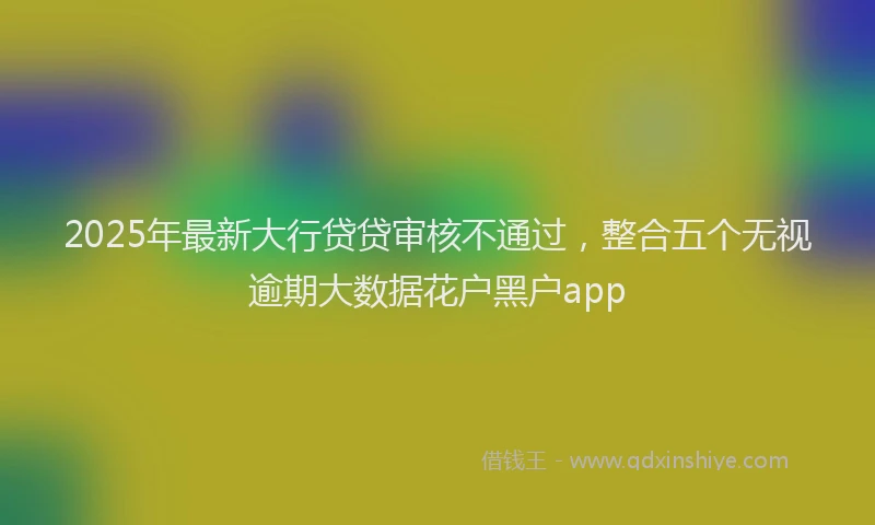 2025年最新大行贷贷审核不通过，整合五个无视逾期大数据花户黑户app