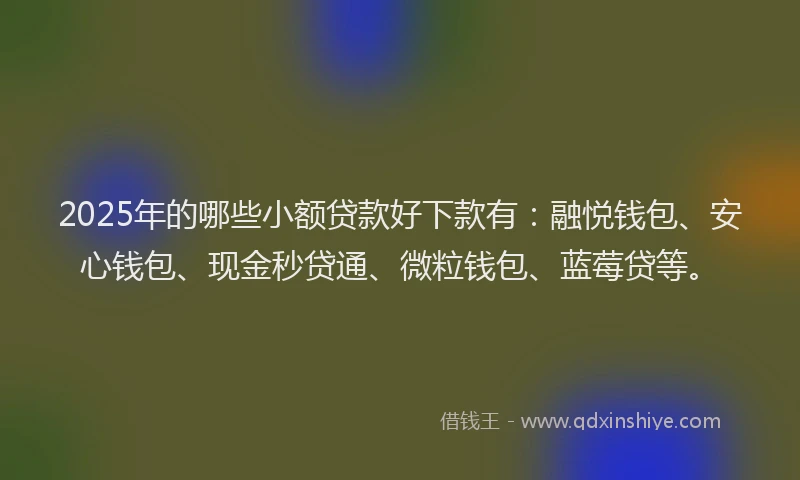 2025年的哪些小额贷款好下款有：融悦钱包、安心钱包、现金秒贷通、微粒钱包、蓝莓贷等。