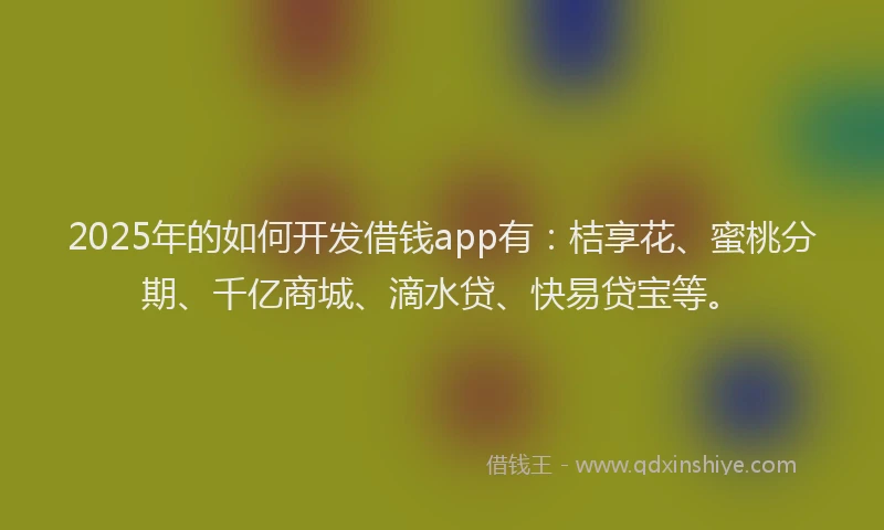 2025年的如何开发借钱app有：桔享花、蜜桃分期、千亿商城、滴水贷、快易贷宝等。