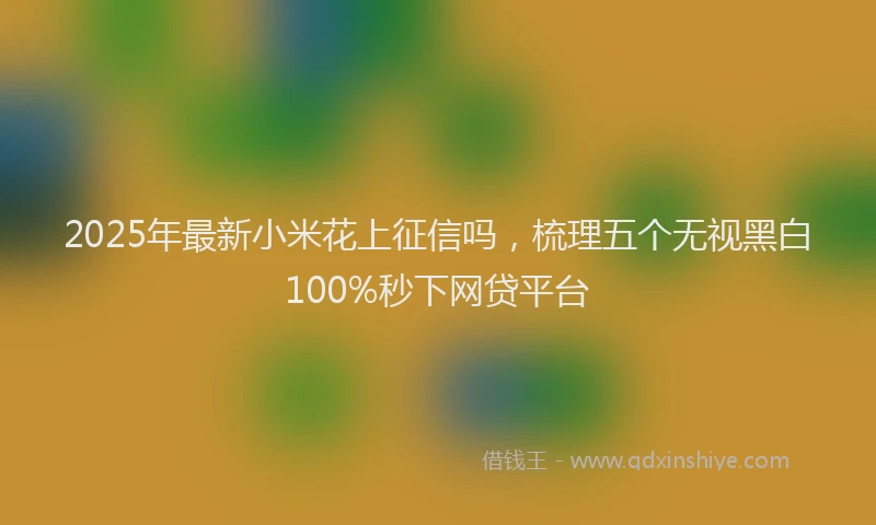 2025年最新小米花上征信吗，梳理五个无视黑白100%秒下网贷平台