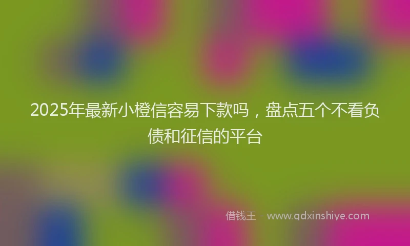2025年最新小橙信容易下款吗，盘点五个不看负债和征信的平台