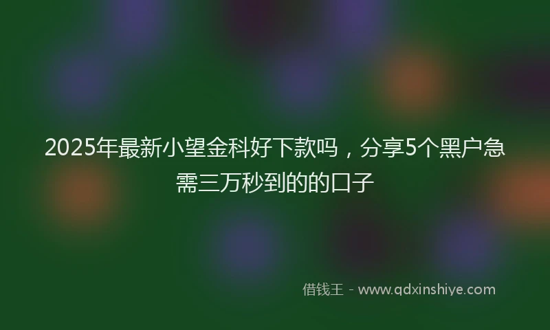 2025年最新小望金科好下款吗，分享5个黑户急需三万秒到的的口子