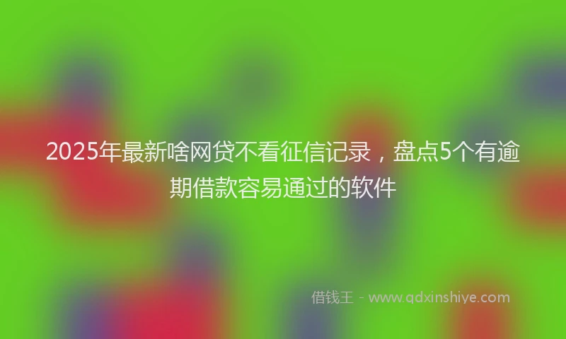 2025年最新啥网贷不看征信记录，盘点5个有逾期借款容易通过的软件