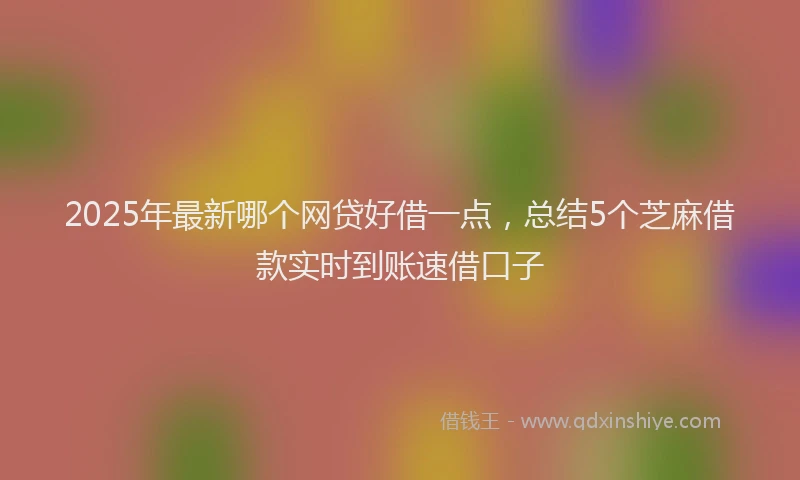 2025年最新哪个网贷好借一点，总结5个芝麻借款实时到账速借口子