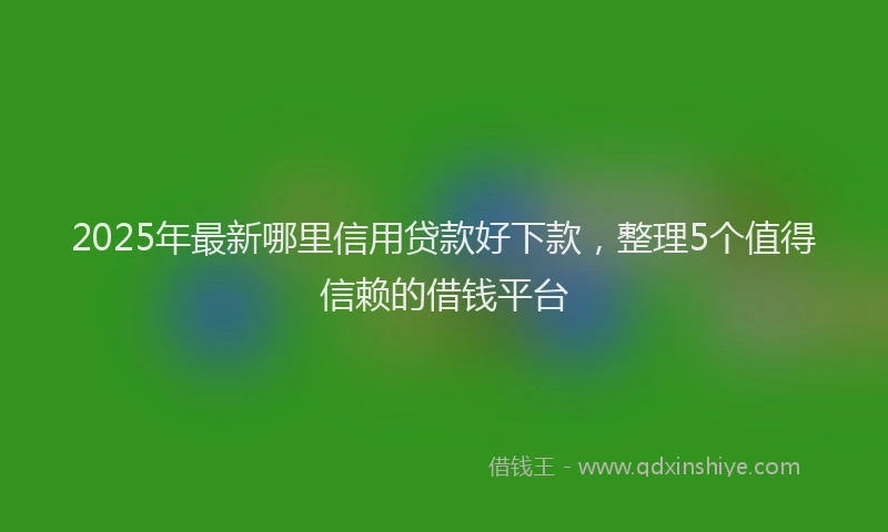 2025年最新哪里信用贷款好下款，整理5个值得信赖的借钱平台