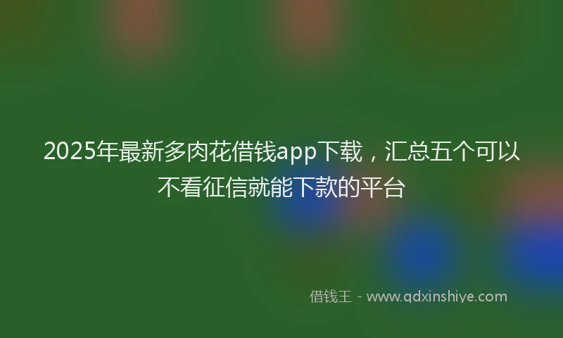 2025年最新多肉花借钱app下载，汇总五个可以不看征信就能下款的平台
