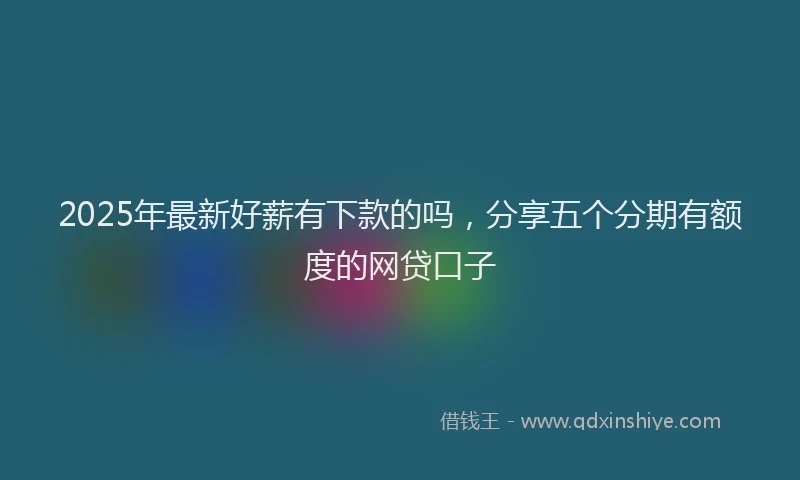 2025年最新好薪有下款的吗，分享五个分期有额度的网贷口子