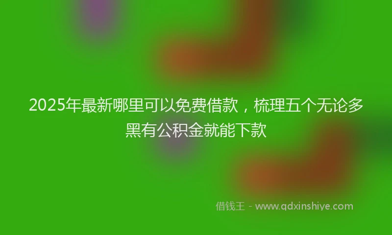 2025年最新哪里可以免费借款，梳理五个无论多黑有公积金就能下款