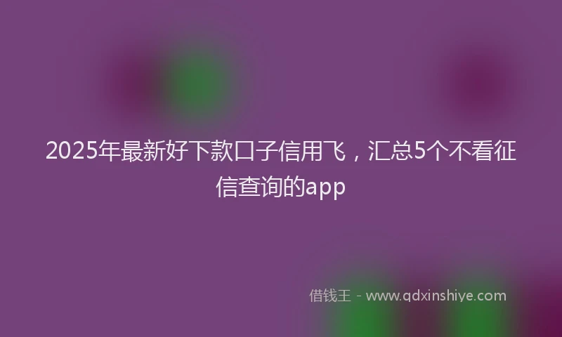 2025年最新好下款口子信用飞，汇总5个不看征信查询的app