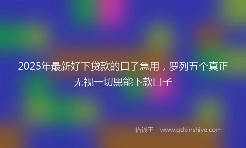 2025年最新好下贷款的口子急用，罗列五个真正无视一切黑能下款口子