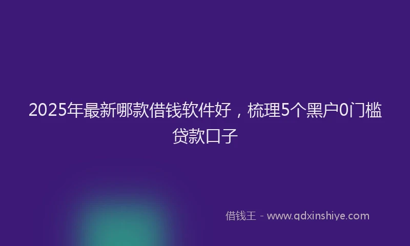2025年最新哪款借钱软件好，梳理5个黑户0门槛贷款口子