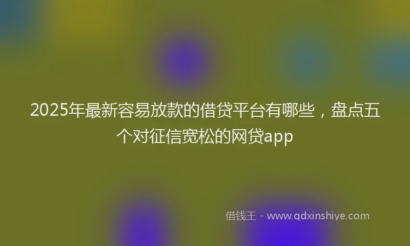 2025年最新容易放款的借贷平台有哪些，盘点五个对征信宽松的网贷app
