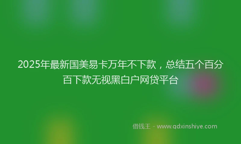 2025年最新国美易卡万年不下款，总结五个百分百下款无视黑白户网贷平台