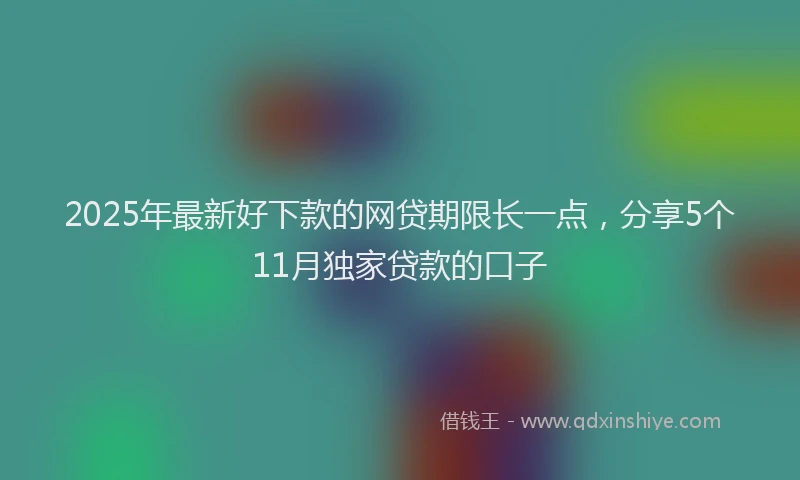 2025年最新好下款的网贷期限长一点，分享5个11月独家贷款的口子