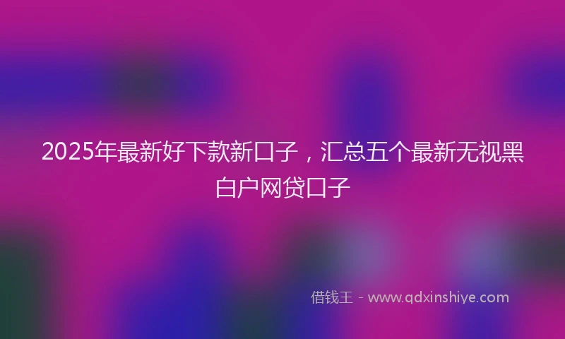 2025年最新好下款新口子，汇总五个最新无视黑白户网贷口子
