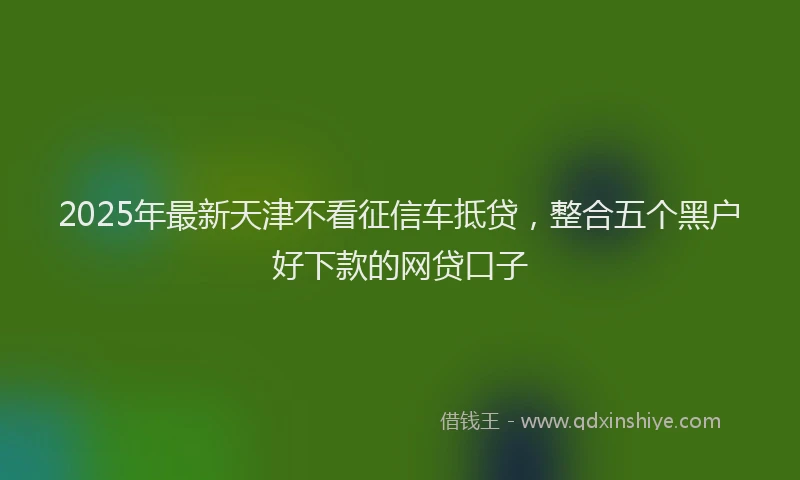 2025年最新天津不看征信车抵贷，整合五个黑户好下款的网贷口子