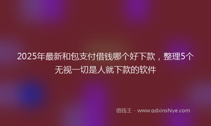 2025年最新和包支付借钱哪个好下款，整理5个无视一切是人就下款的软件