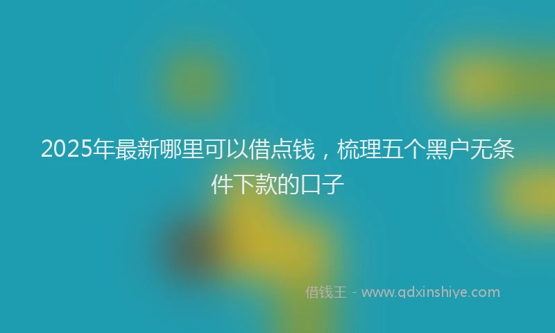 2025年最新哪里可以借点钱，梳理五个黑户无条件下款的口子