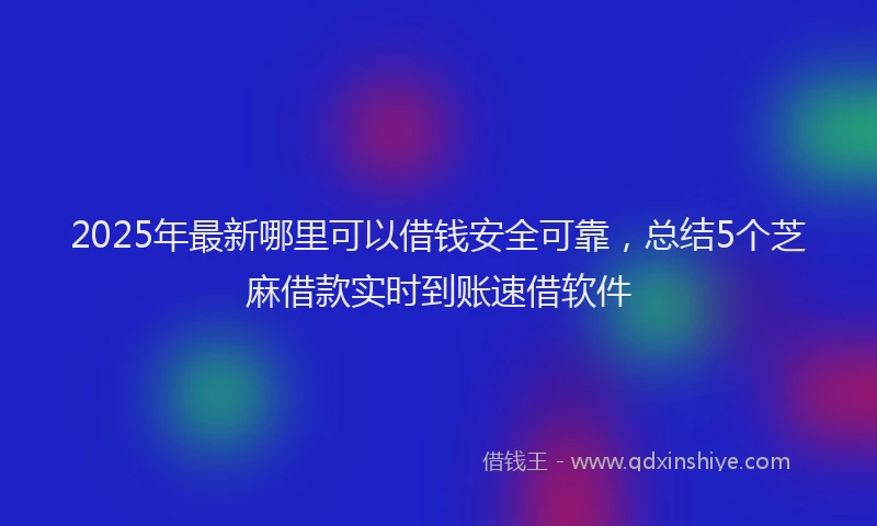 2025年最新哪里可以借钱安全可靠，总结5个芝麻借款实时到账速借软件