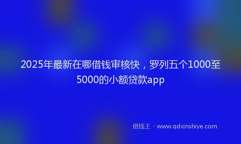 2025年最新在哪借钱审核快，罗列五个1000至5000的小额贷款app