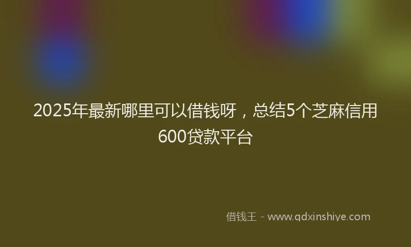 2025年最新哪里可以借钱呀，总结5个芝麻信用600贷款平台