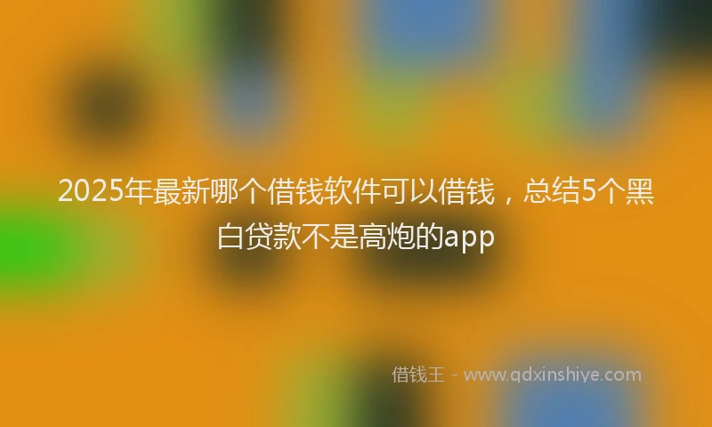 2025年最新哪个借钱软件可以借钱，总结5个黑白贷款不是高炮的app