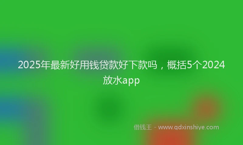 2025年最新好用钱贷款好下款吗，概括5个2024放水app
