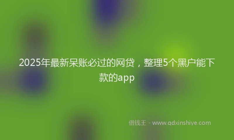 2025年最新呆账必过的网贷，整理5个黑户能下款的app