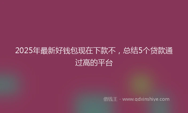 2025年最新好钱包现在下款不，总结5个贷款通过高的平台