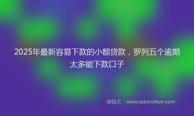 2025年最新容易下款的小额贷款，罗列五个逾期太多能下款口子