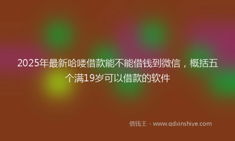 2025年最新哈喽借款能不能借钱到微信，概括五个满19岁可以借款的软件