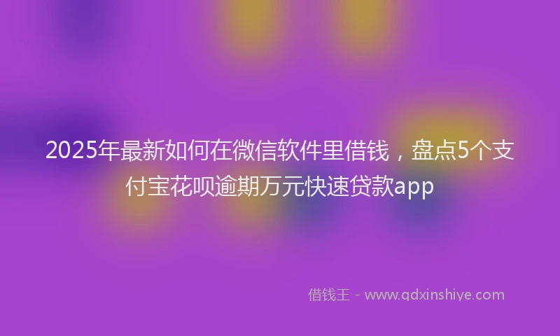 2025年最新如何在微信软件里借钱，盘点5个支付宝花呗逾期万元快速贷款app