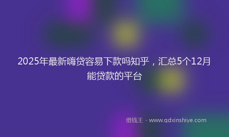 2025年最新嗨贷容易下款吗知乎，汇总5个12月能贷款的平台