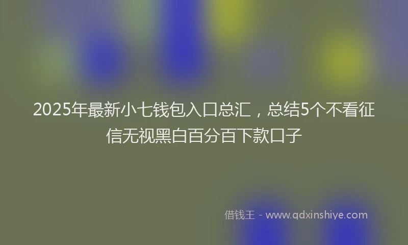 2025年最新小七钱包入口总汇，总结5个不看征信无视黑白百分百下款口子
