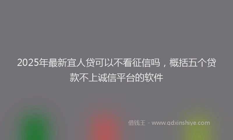 2025年最新宜人贷可以不看征信吗，概括五个贷款不上诚信平台的软件