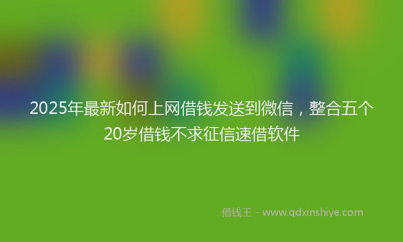 2025年最新如何上网借钱发送到微信，整合五个20岁借钱不求征信速借软件