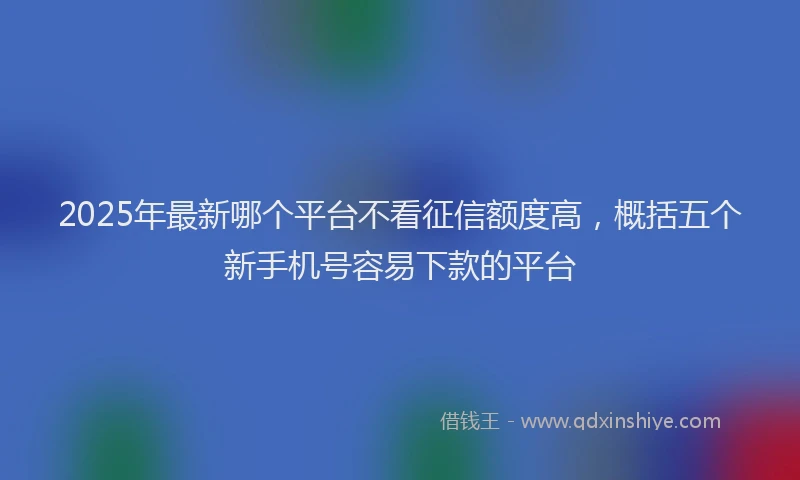 2025年最新哪个平台不看征信额度高，概括五个新手机号容易下款的平台