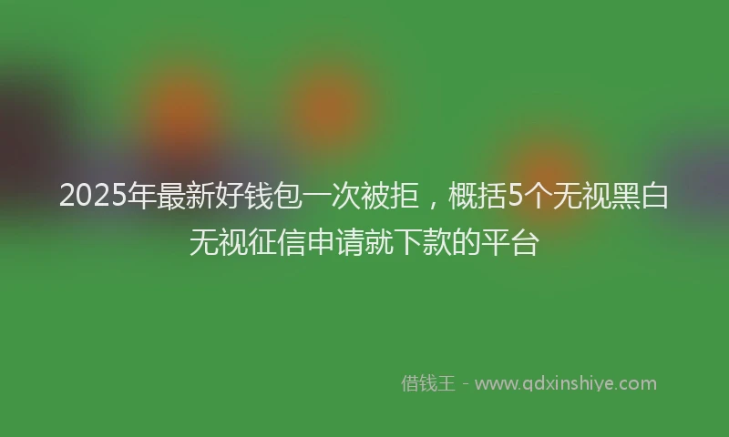 2025年最新好钱包一次被拒，概括5个无视黑白无视征信申请就下款的平台